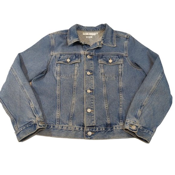 Vintage Tommy Hilfiger Denim Jacket Trucker Jean Women's XL BLUE Made In USA - Picture 1 of 9